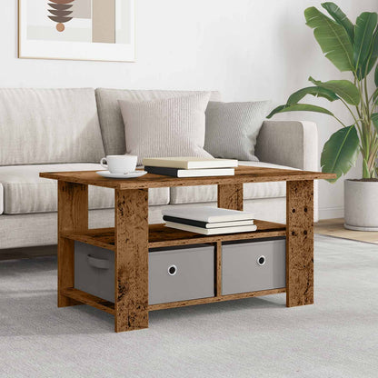 Tavolino da salotto con cassetto Legno vecchio 77 x 55 x 42 cm | homemem39