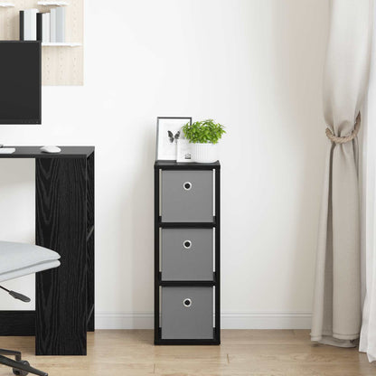 Credenza con cassetto Rovere Nero 25,5 x 22 x 69,5 cm | homemem39