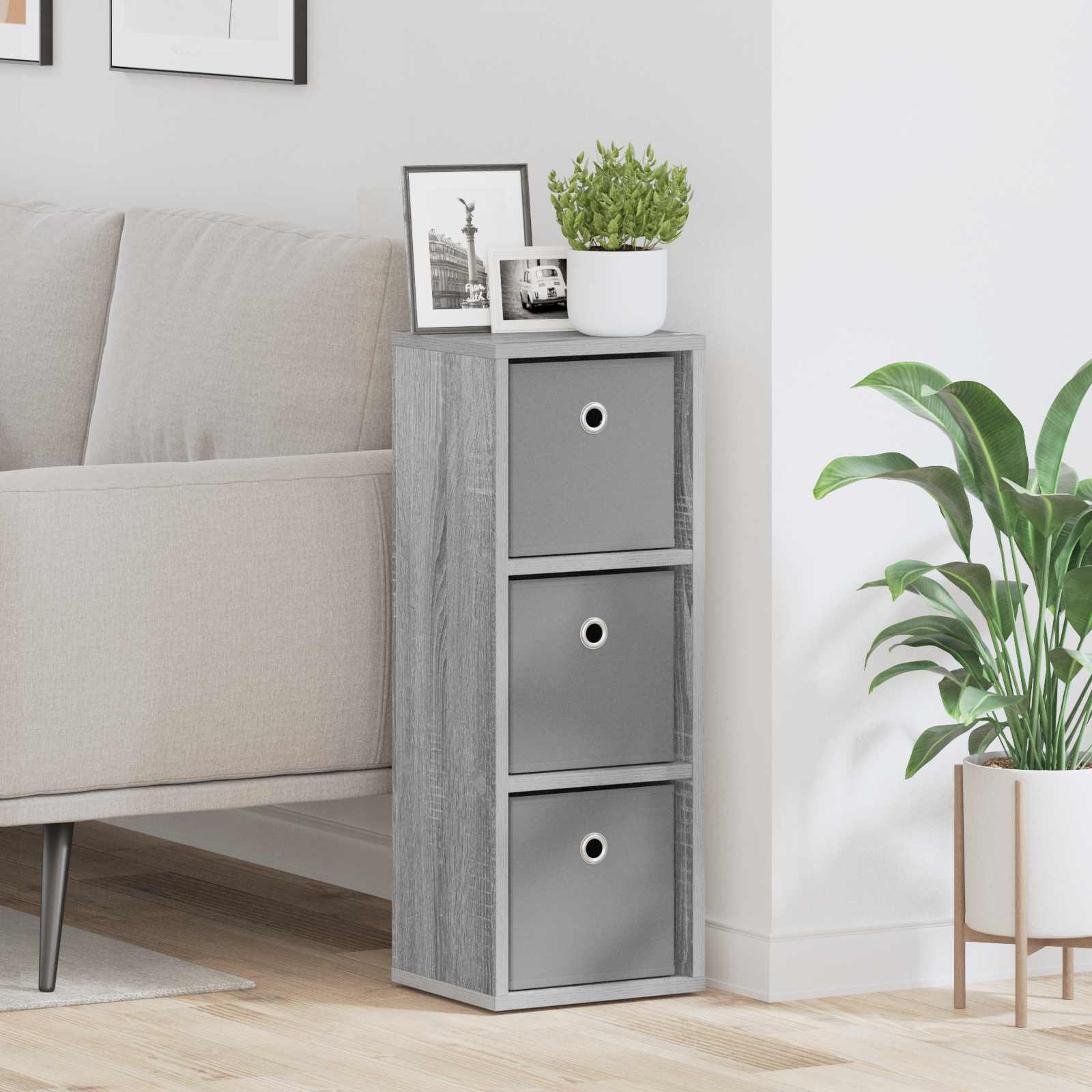 Credenza con cassetto Grigio Sonoma 25,5 x 22 x 69,5 cm | homemem39