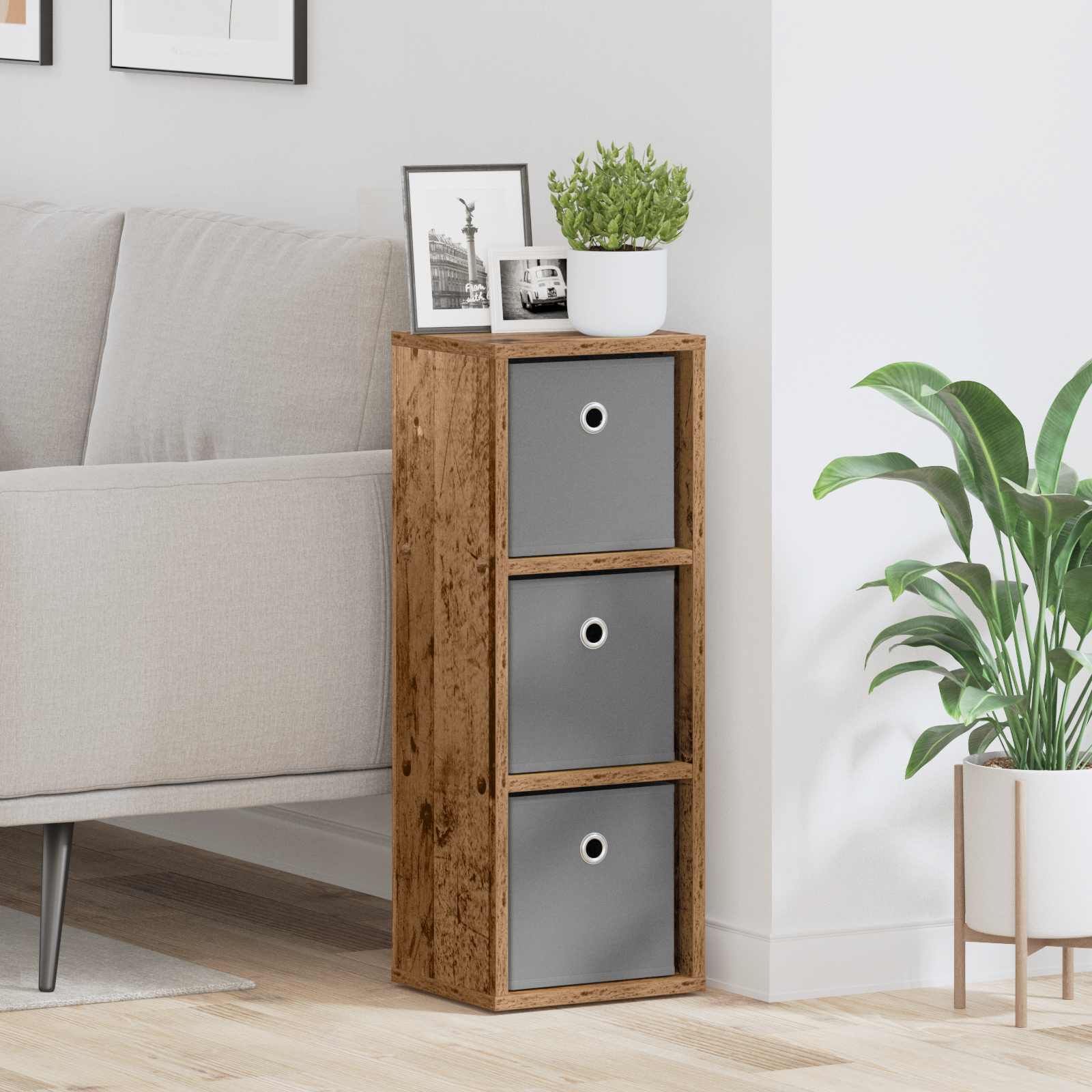 Credenza con cassetto Legno vecchio 25,5 x 22 x 69,5 cm | homemem39
