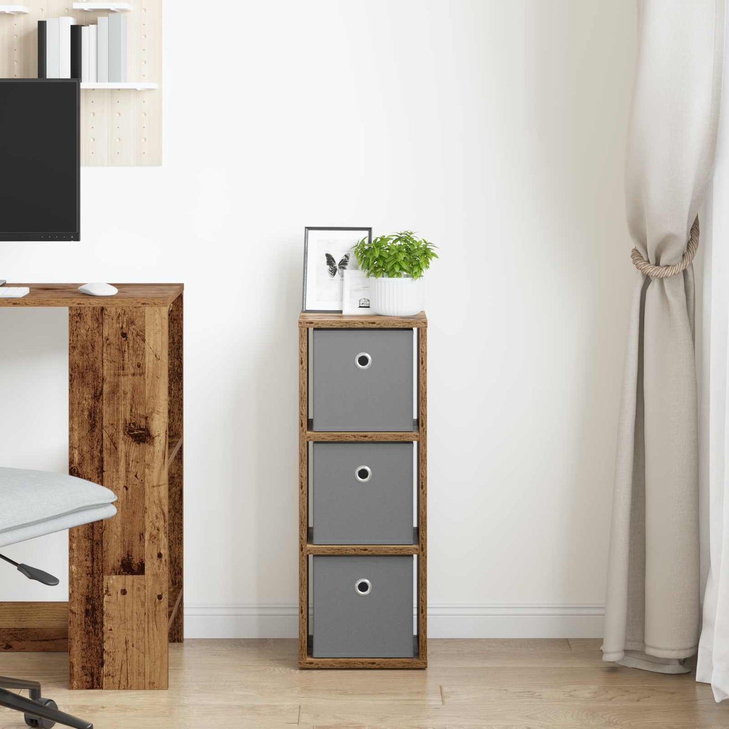 Credenza con cassetto Legno vecchio 25,5 x 22 x 69,5 cm | homemem39