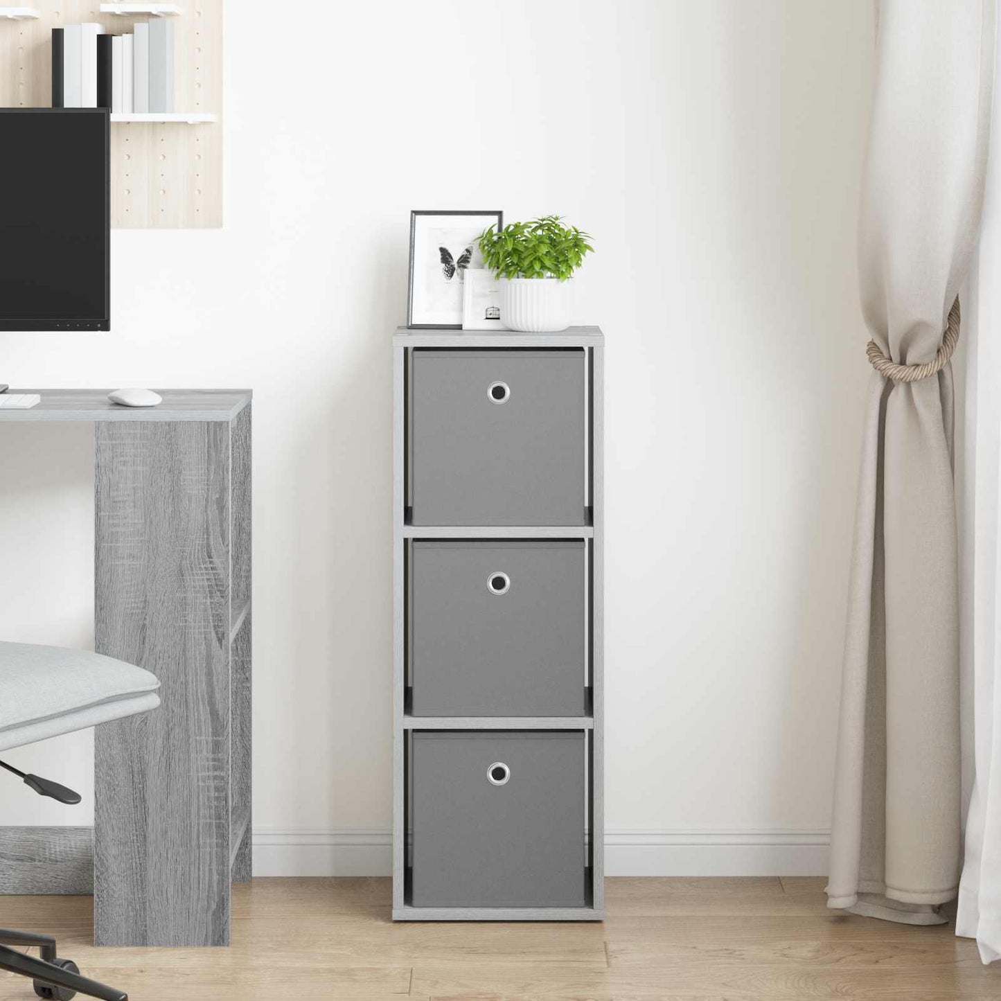 Credenza con cassetto Grigio cemento 30,5 x 27 x 84,5 cm | homemem39