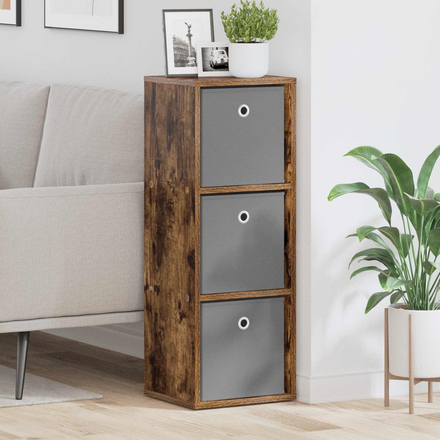 Credenza con cassetto Rovere fumé 30,5 x 27 x 84,5 cm | homemem39