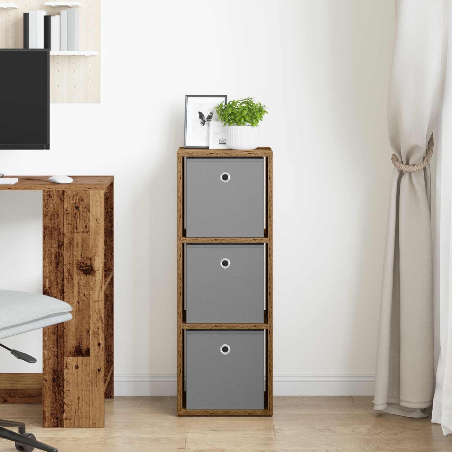 Credenza con cassetto Legno vecchio 30,5 x 27 x 84,5 cm | homemem39