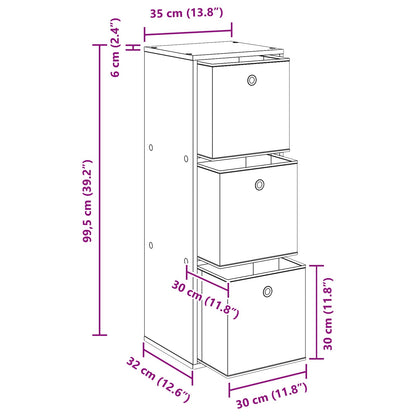 Credenza con cassetto Bianco 35 x 32 x 99,5 cm