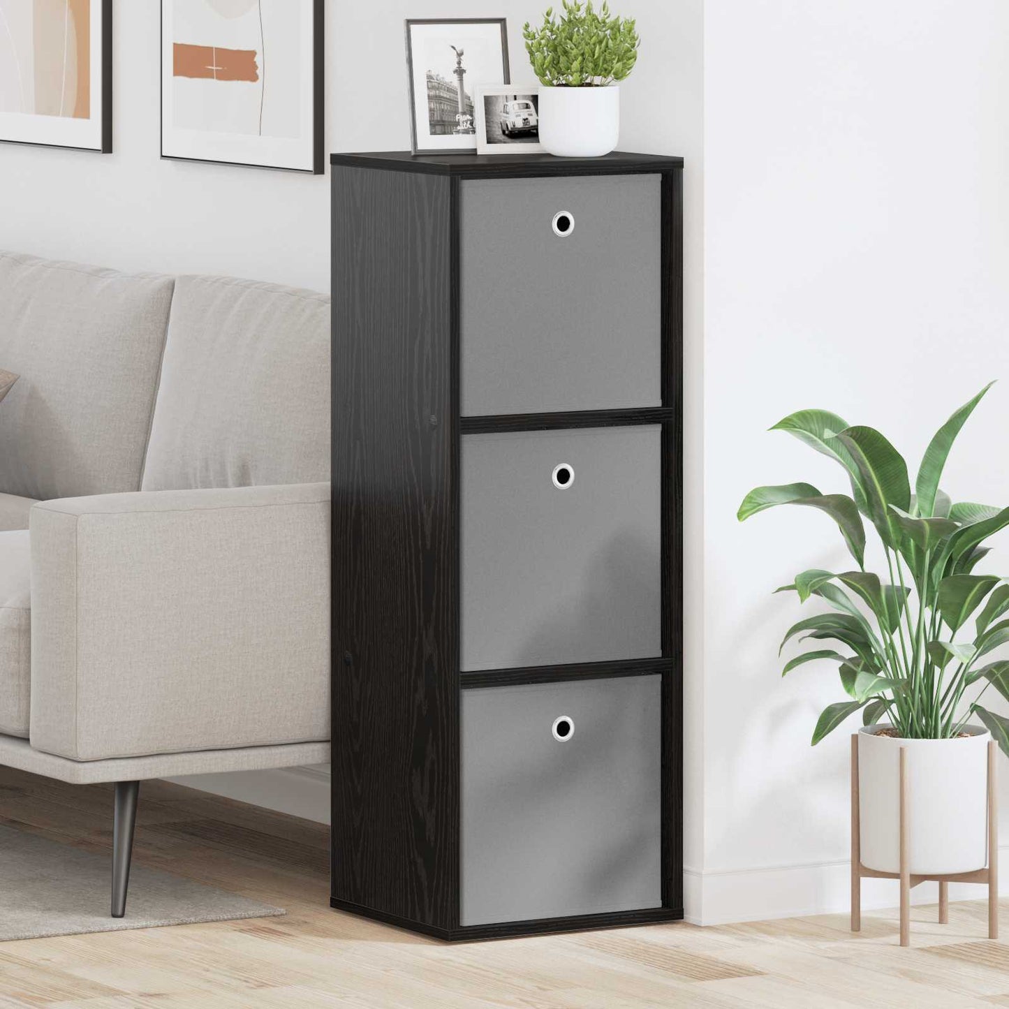 Credenza con cassetto Rovere Nero 35 x 32 x 99,5 cm