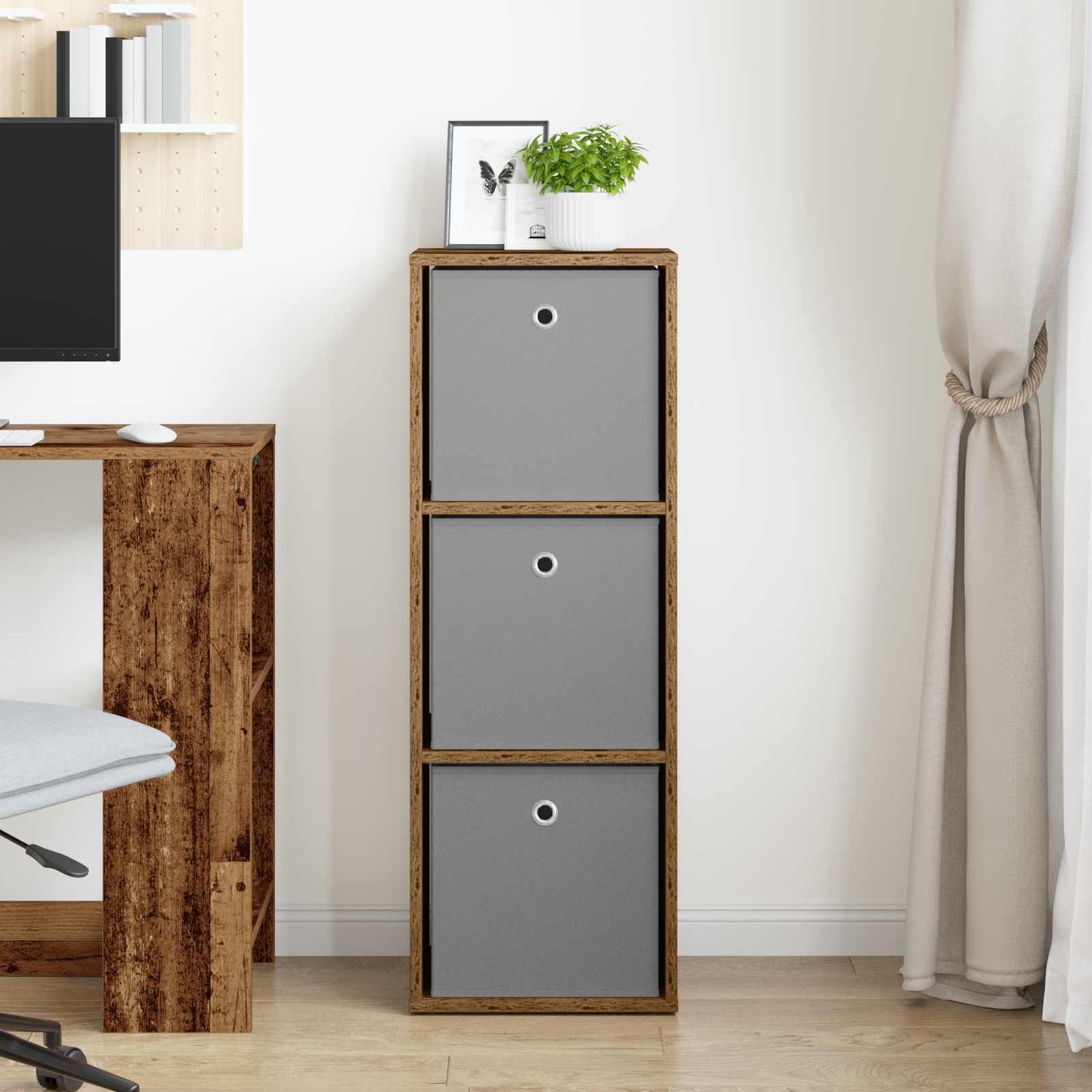 Credenza con cassetto Legno vecchio 35 x 32 x 99,5 cm | homemem39