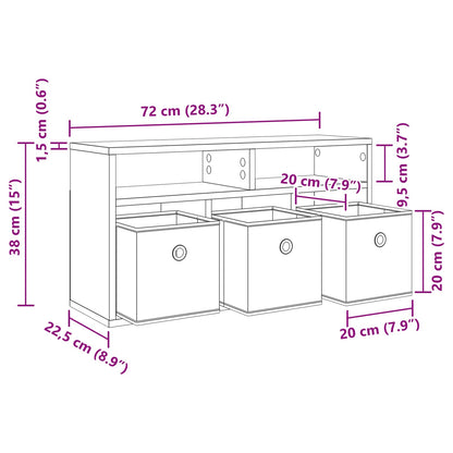 Lowboard con cassetto Rovere Sonoma 72 x 22,5 x 38 cm