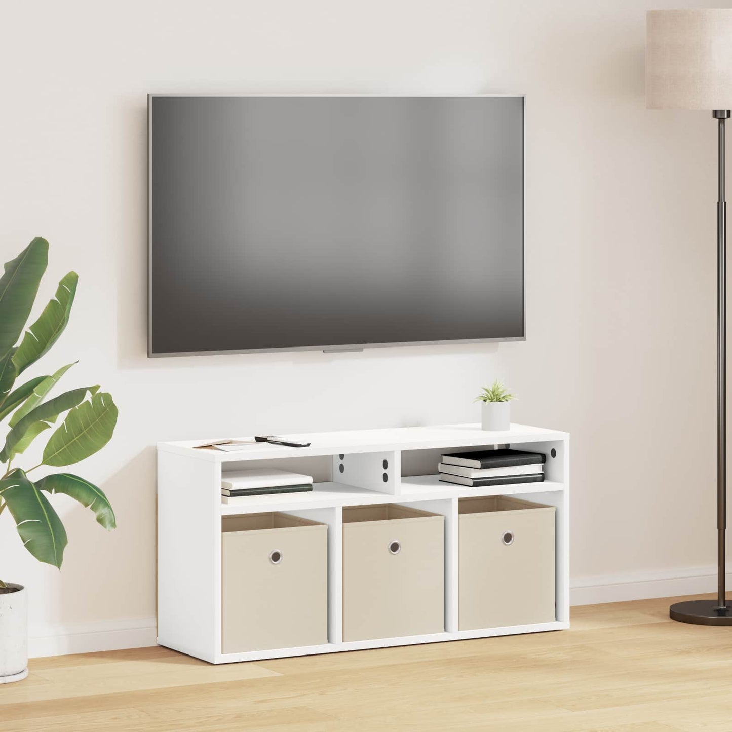Lowboard con cassetto Bianco 87 x 27,5 x 43 cm
