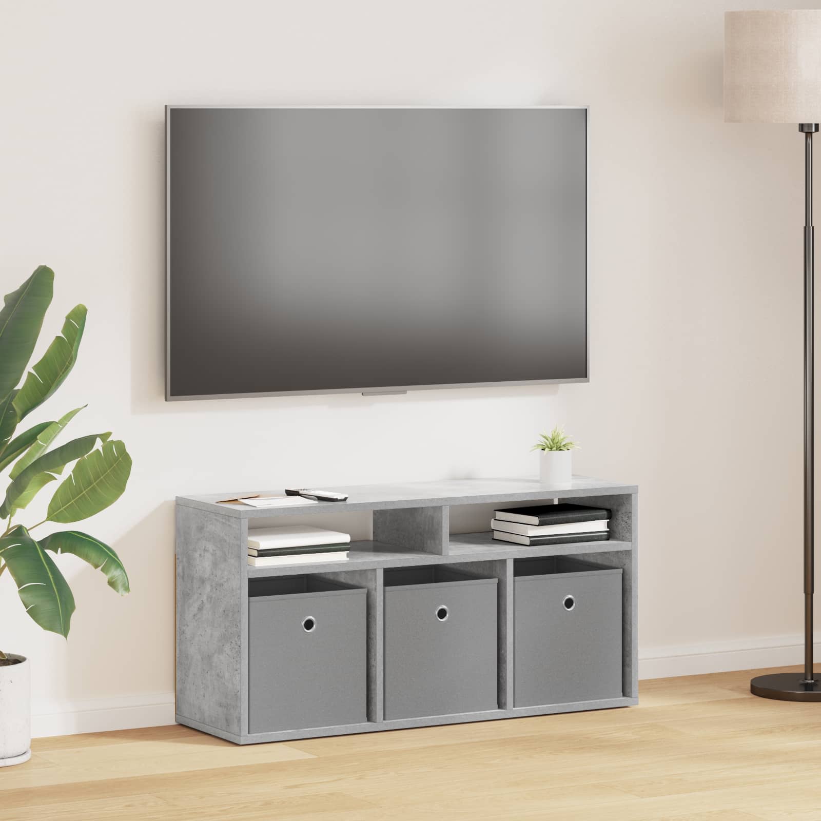 Lowboard con cassetto Grigio cemento 87 x 27,5 x 43 cm | homemem39
