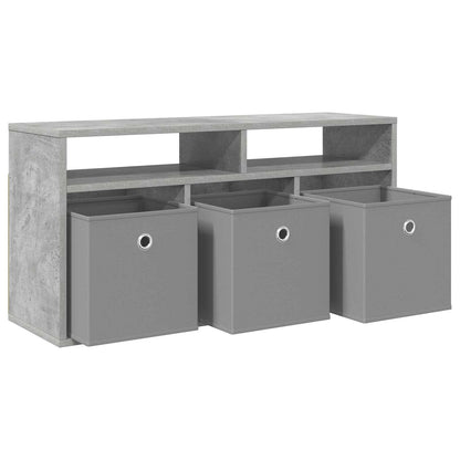 Lowboard con cassetto Grigio cemento 87 x 27,5 x 43 cm