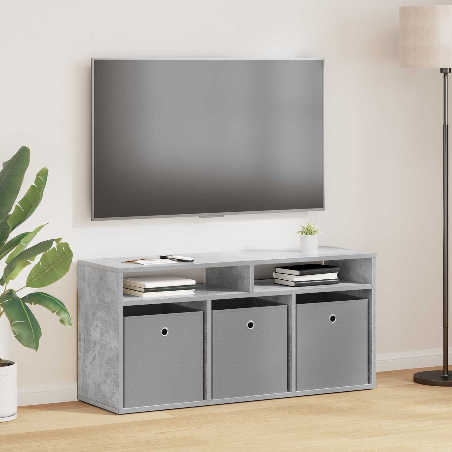 Lowboard con cassetto Grigio cemento 102 x 32 x 48,5 cm