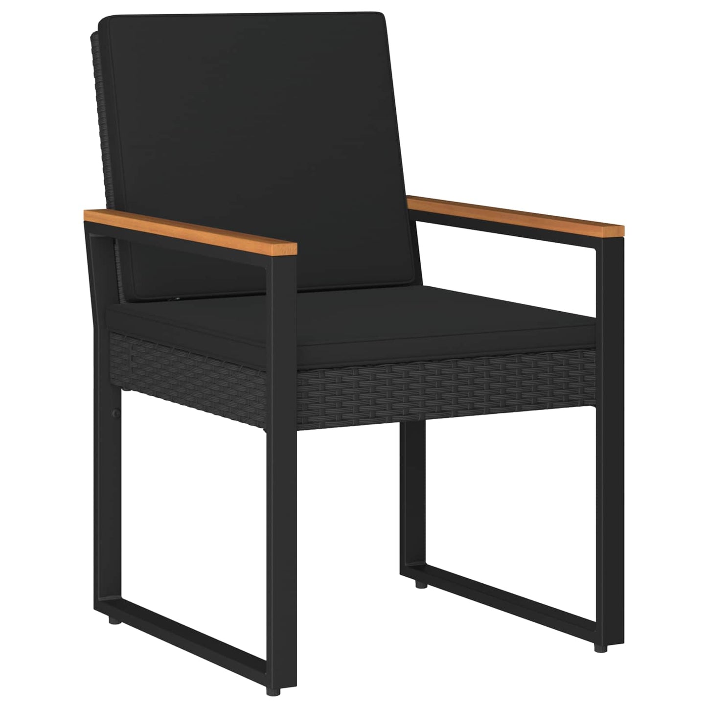 Set Mobili da Esterno con cuscino 4 pcs Nero polyrattan | homemem39
