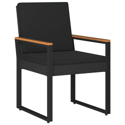 Set Mobili da Esterno con cuscino 4 pcs Nero polyrattan | homemem39