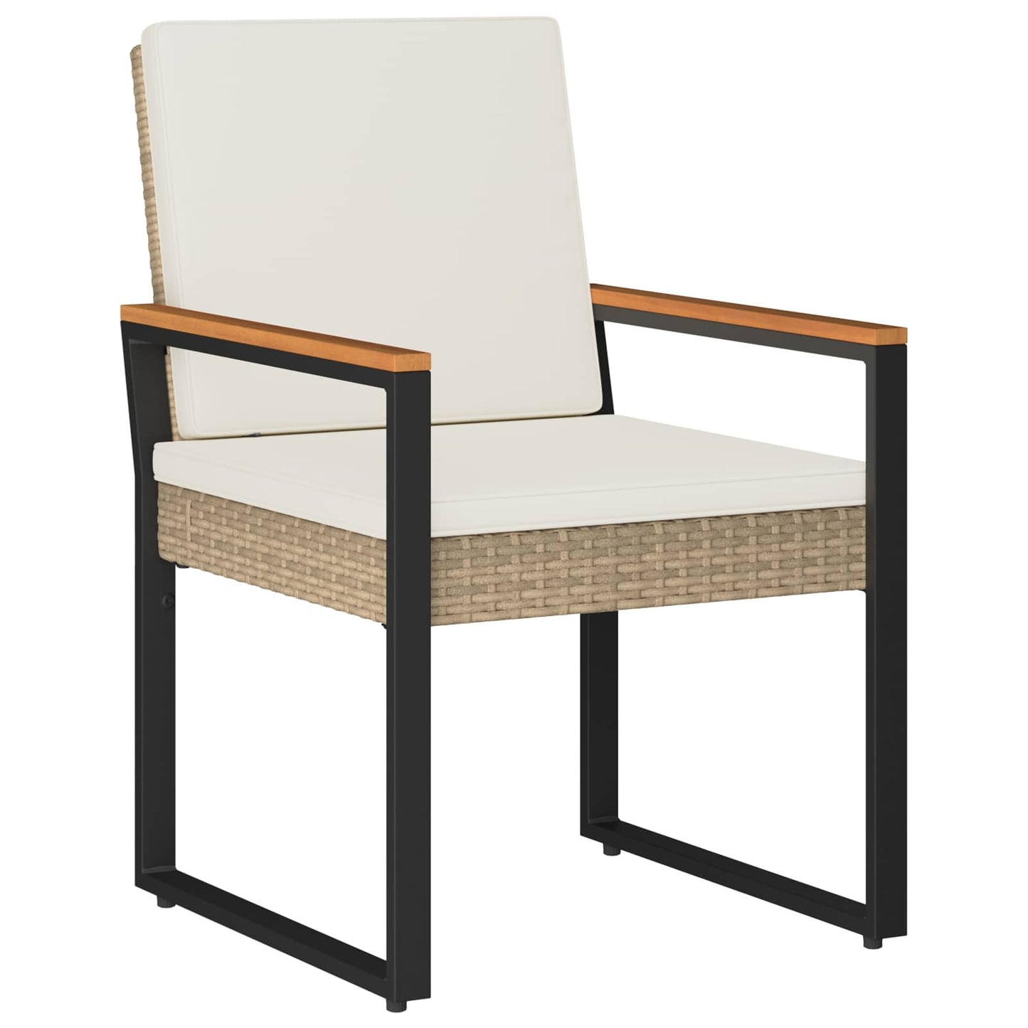 Set Mobili da Esterno 4 pcs Beige e Bianco Crema polyrattan | homemem39