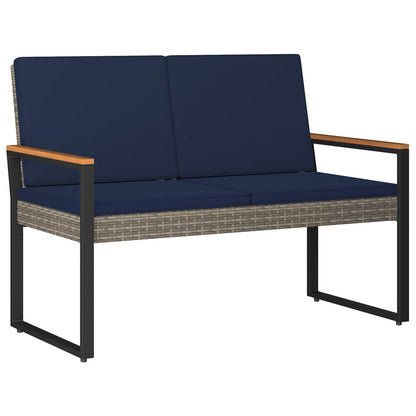 Set Mobili da Esterno 4 pcs Grigio e Blu Navy polyrattan | homemem39