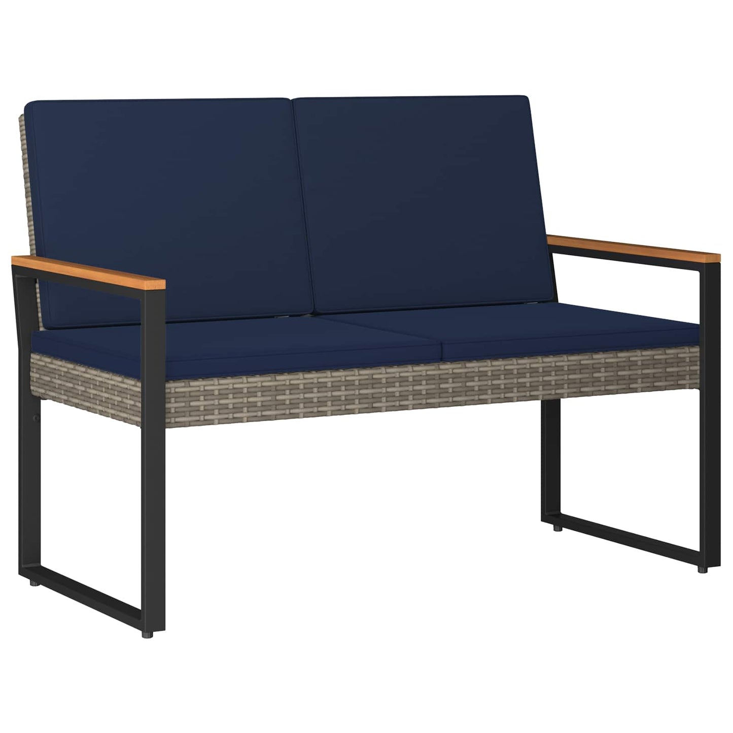 Panchina da esterno Grigio e Blu Navy 107 x 61 x 80 cm | homemem39