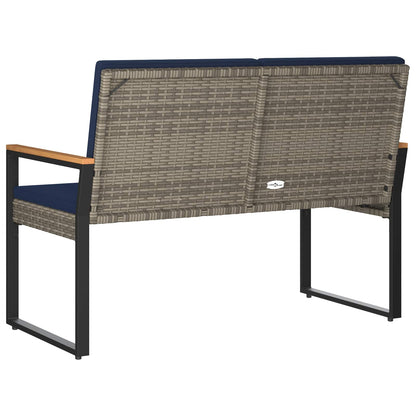 Panchina da esterno Grigio e Blu Navy 107 x 61 x 80 cm | homemem39