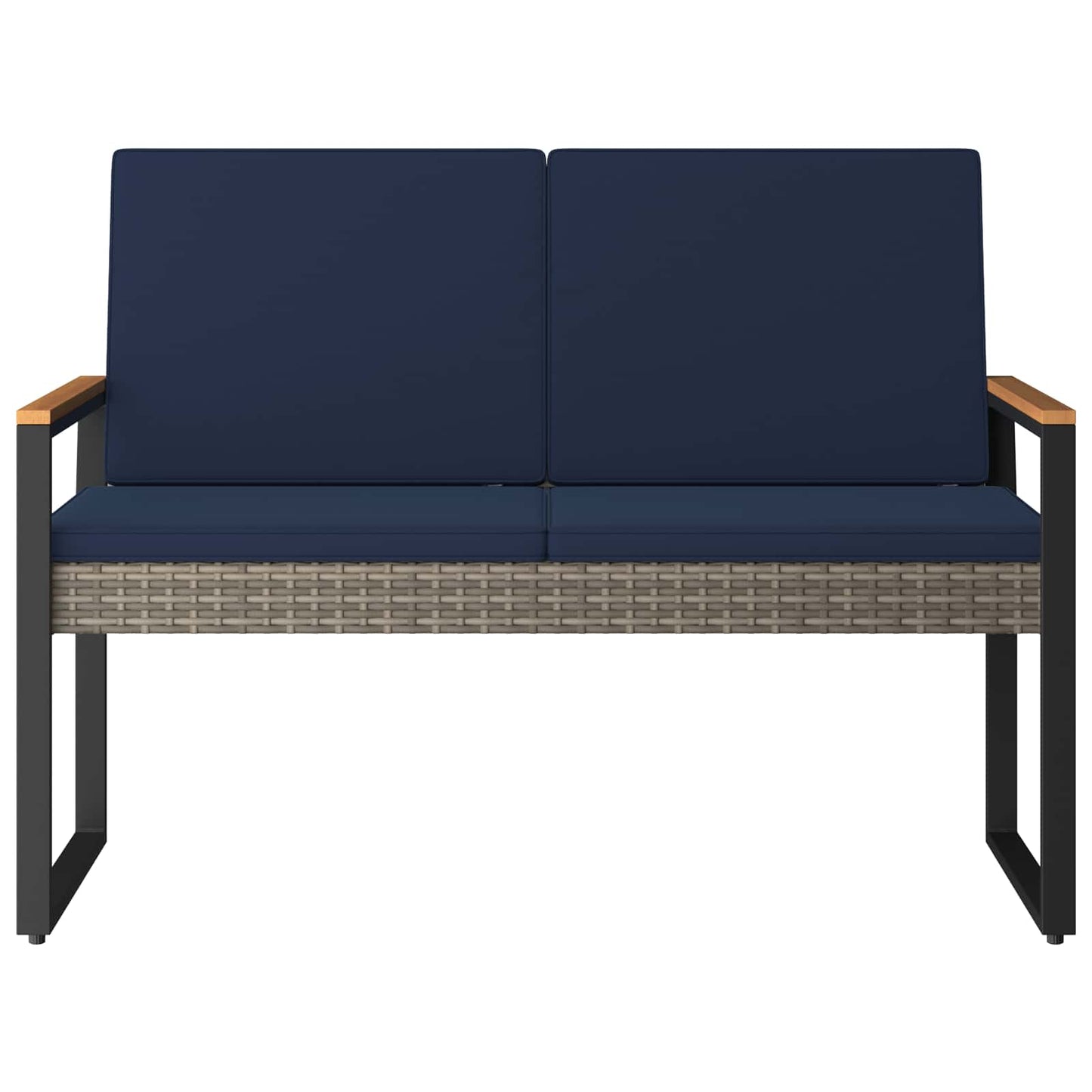 Panchina da esterno Grigio e Blu Navy 107 x 61 x 80 cm
