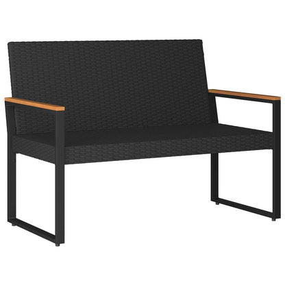 Panchina da esterno Nero e Turchese 107 x 61 x 80 cm polyrattan | homemem39