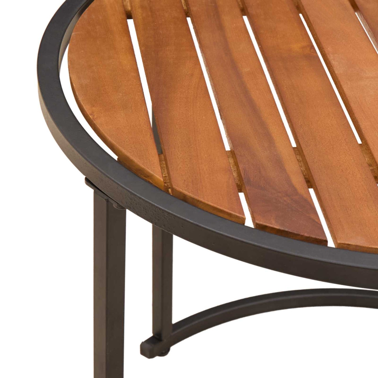 Set di Tavolini da Caffè 2 pcs Naturale e Nero 55 x 55 x 45 cm | homemem39