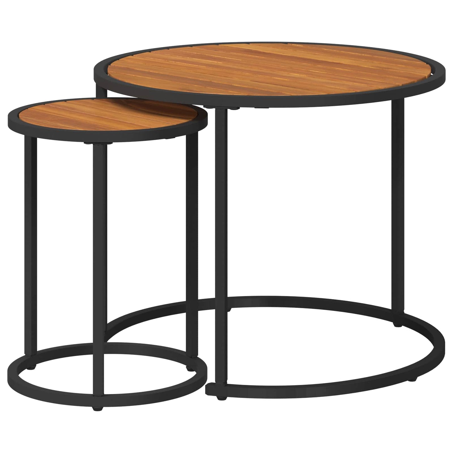 Set di Tavolini da Caffè 2 pcs Naturale e Nero 55 x 55 x 45 cm | homemem39