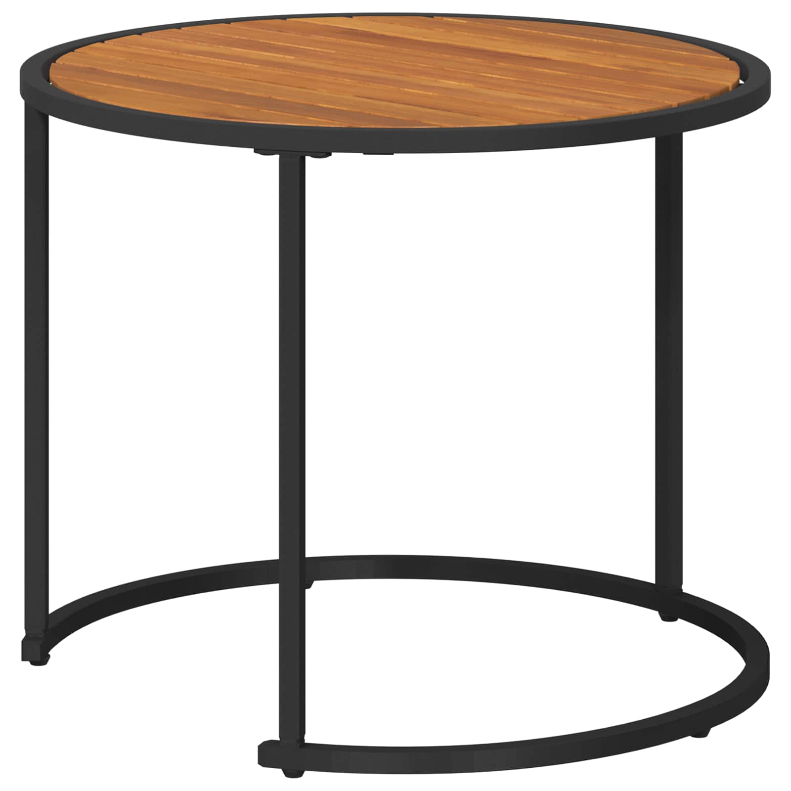 Set di Tavolini da Caffè 2 pcs Naturale e Nero 55 x 55 x 45 cm | homemem39