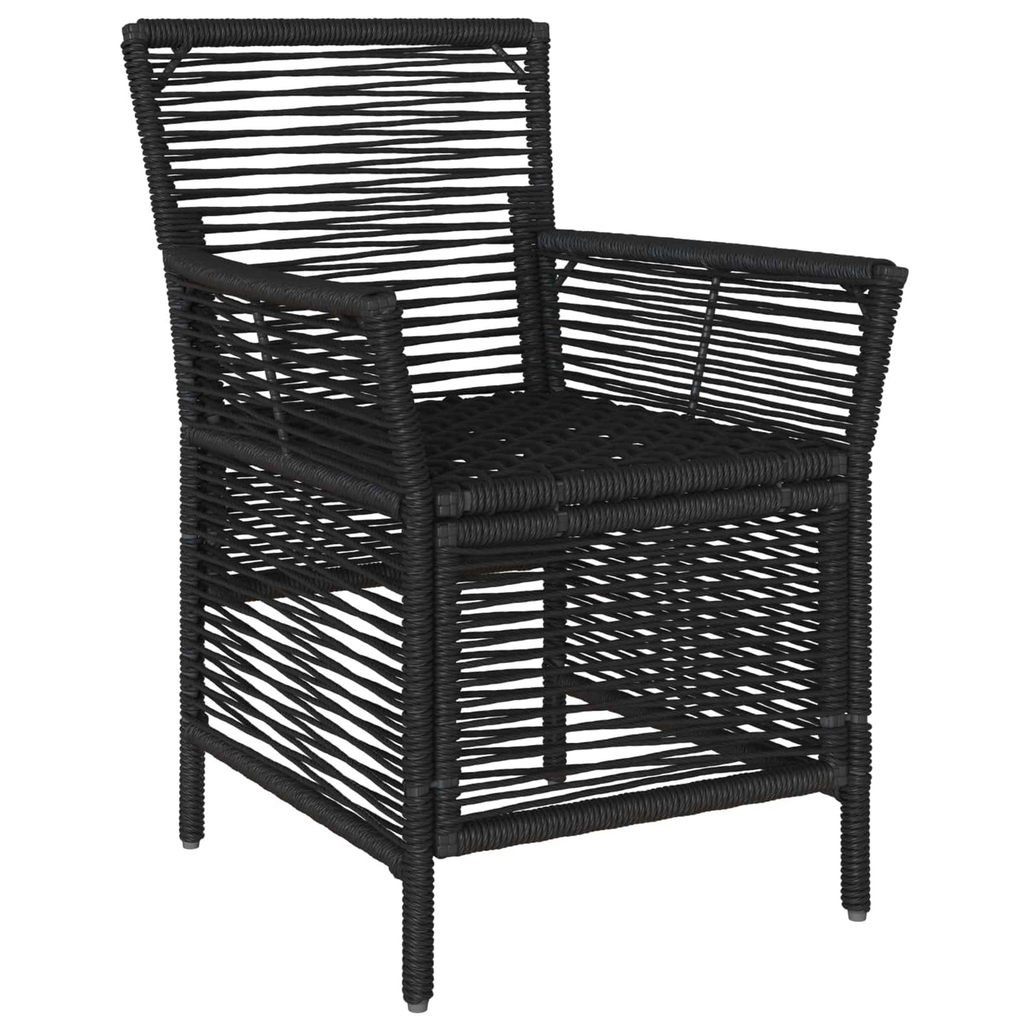 Sedia da esterno con cuscino 2 pcs Nero e Crema polyrattan | homemem39
