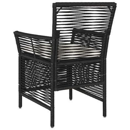 Sedia da esterno con cuscino 2 pcs Nero e Crema polyrattan | homemem39