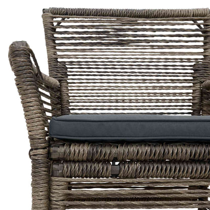 Sedia da esterno 2 pcs Grigio e Grigio Scuro polyrattan