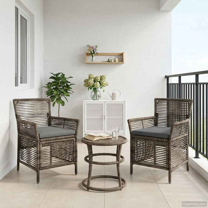 Sedia da esterno 2 pcs Grigio e Grigio Scuro polyrattan