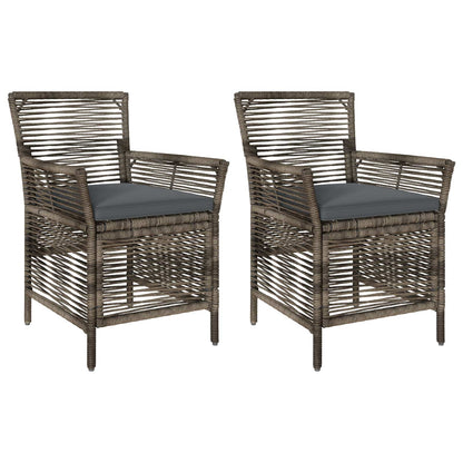 Sedia da esterno 2 pcs Grigio e Grigio Scuro polyrattan