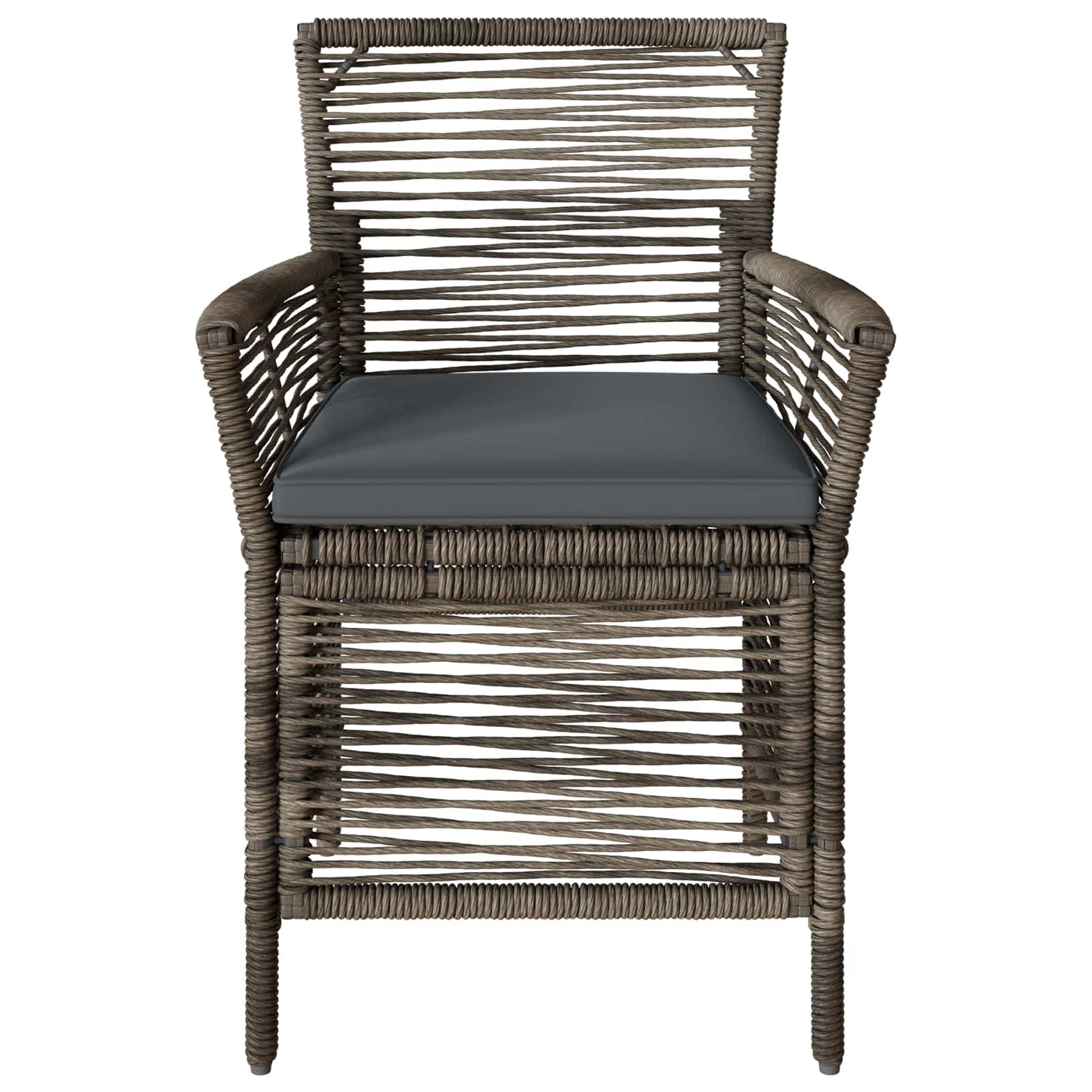 Sedia da esterno 2 pcs Grigio e Grigio Scuro polyrattan