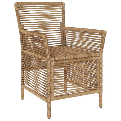 Sedia da esterno con cuscino 2 pcs Beige e Crema polyrattan | homemem39