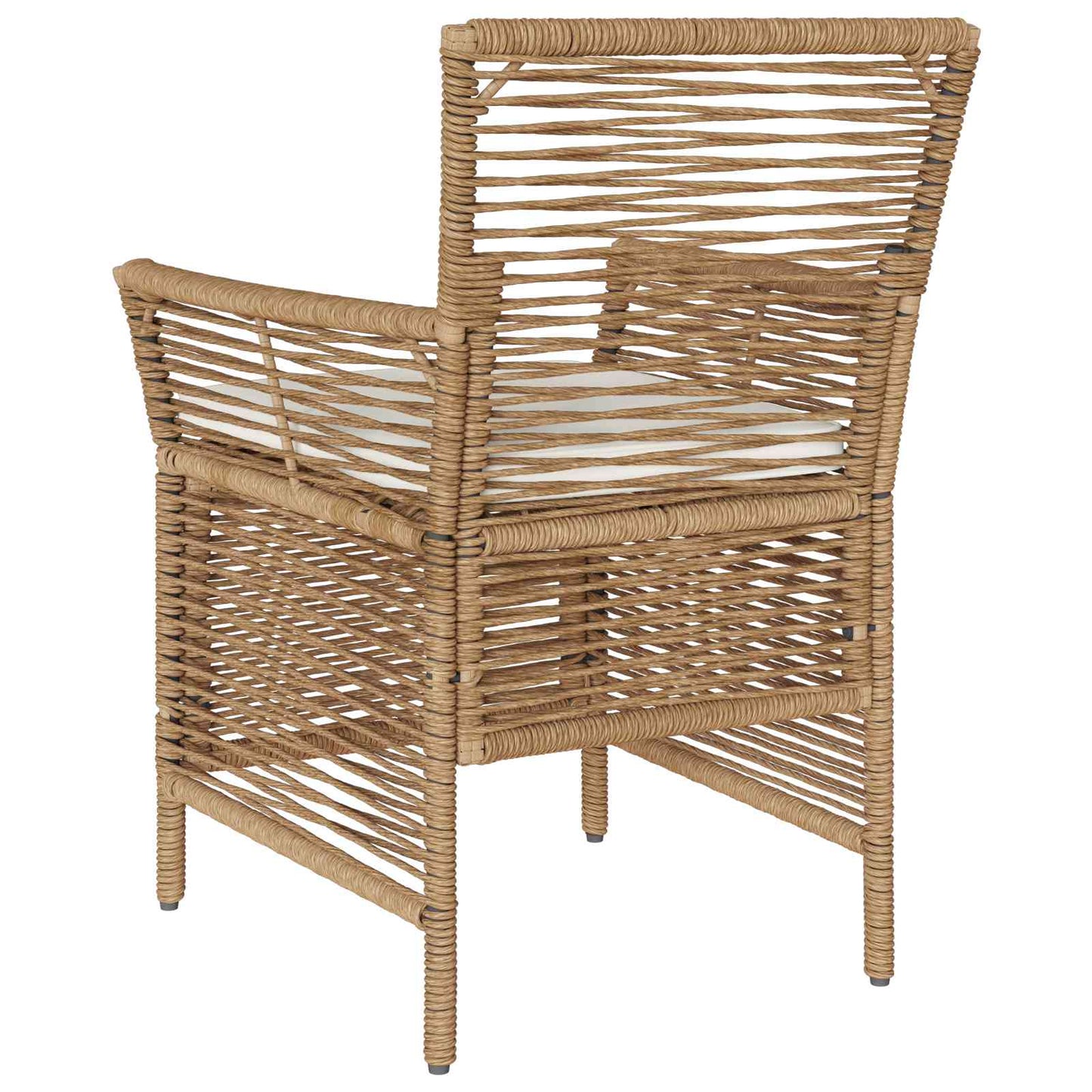 Sedia da esterno con cuscino 2 pcs Beige e Crema polyrattan | homemem39