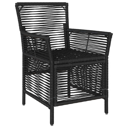 Sedia da esterno con cuscino 4 pcs Nero e Crema polyrattan