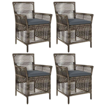 Sedia da esterno 4 pcs Grigio e Grigio Scuro polyrattan | homemem39