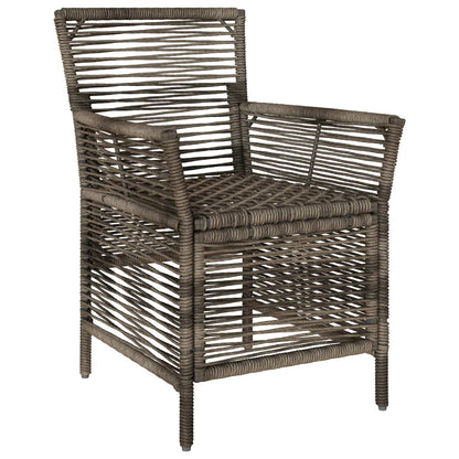 Sedia da esterno 4 pcs Grigio e Grigio Scuro polyrattan | homemem39