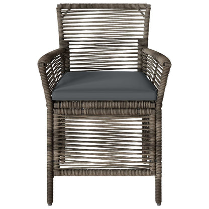 Sedia da esterno 4 pcs Grigio e Grigio Scuro polyrattan