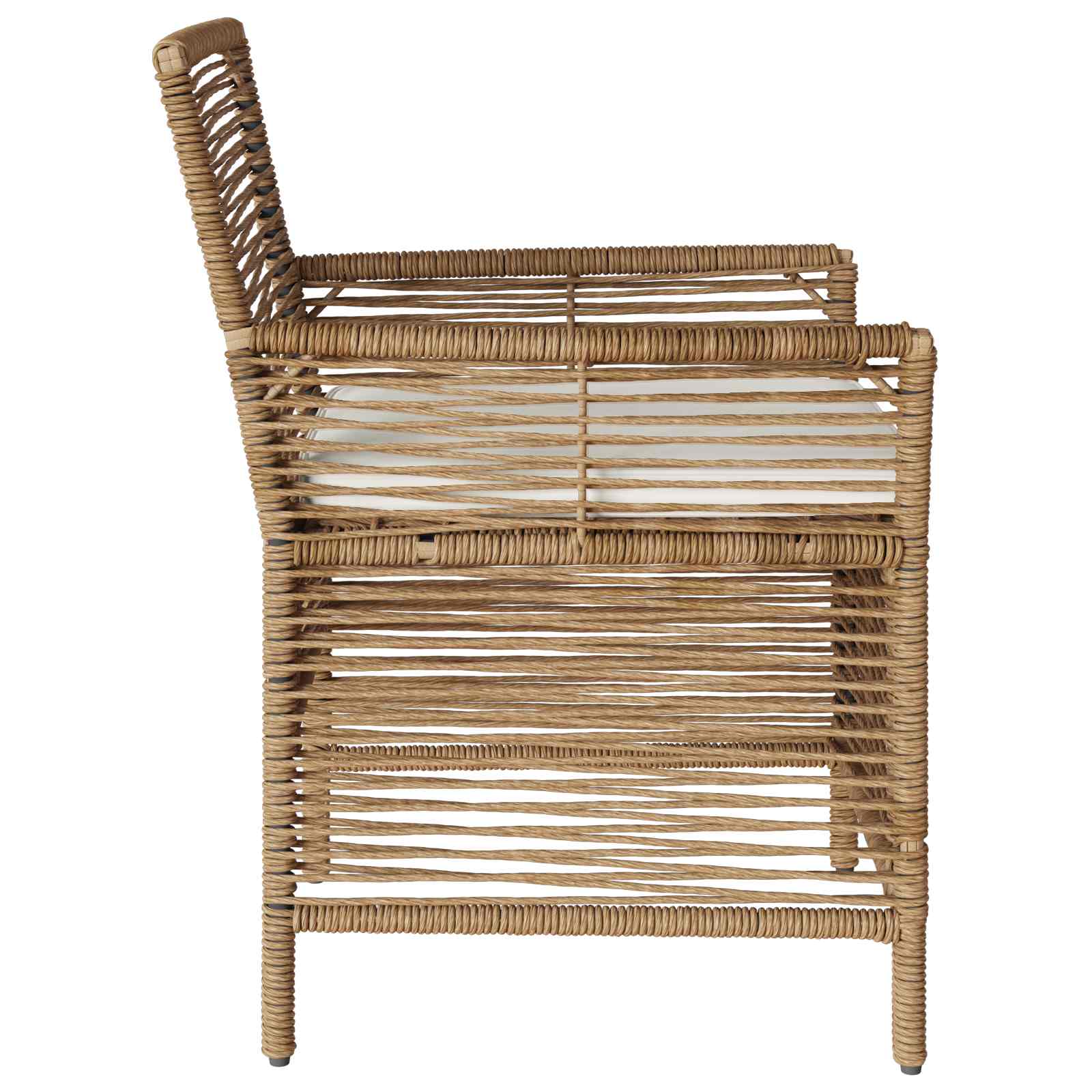 Sedia da esterno con cuscino 4 pcs Beige e Crema polyrattan | homemem39