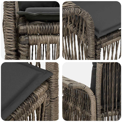 Divano da giardino 2-Numero di posti Grigio polyrattan | homemem39