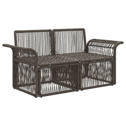 Divano da giardino 2-Numero di posti Grigio polyrattan | homemem39