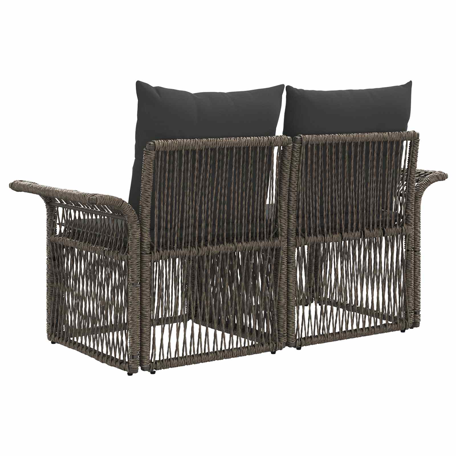 Divano da giardino 2-Numero di posti Grigio polyrattan | homemem39