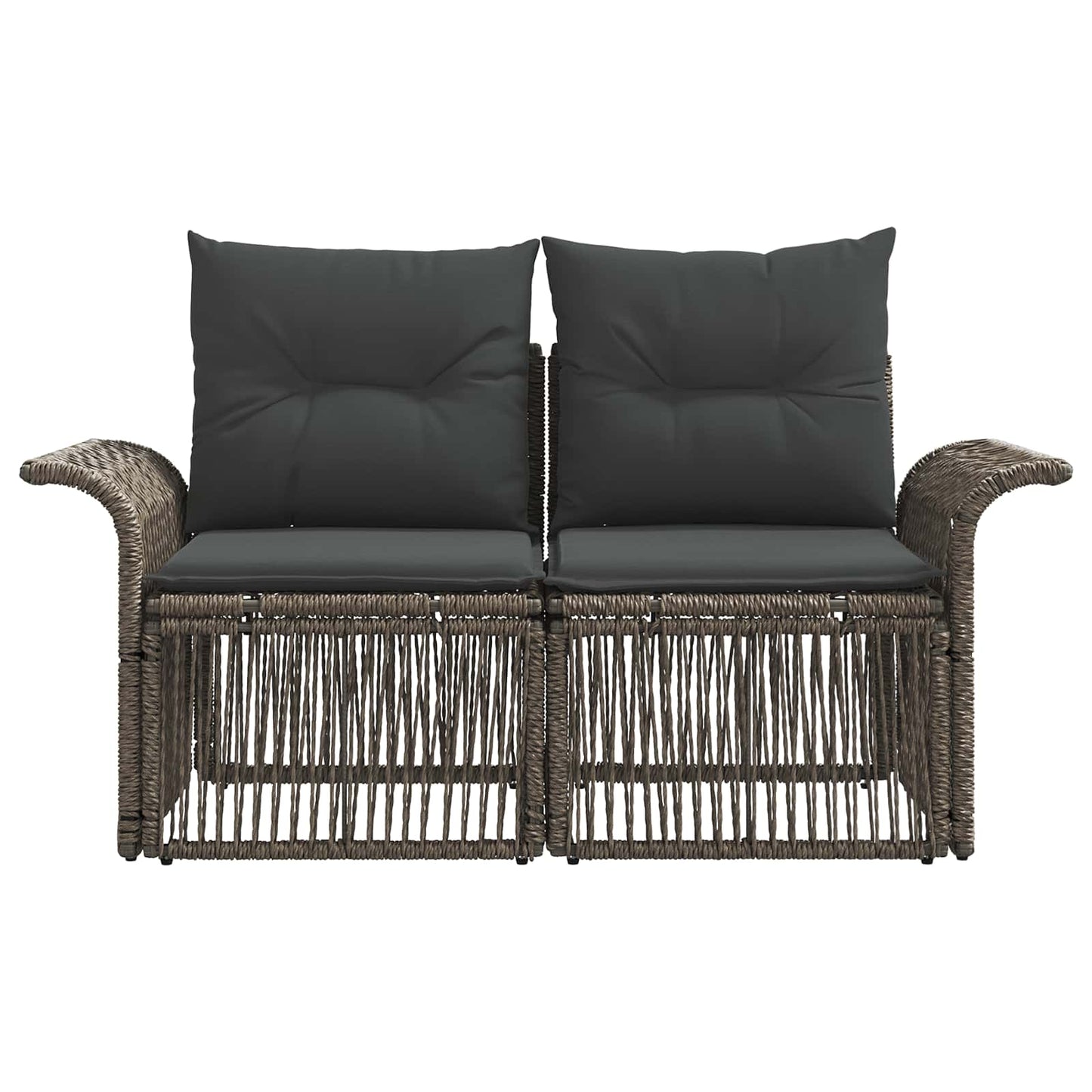 Divano da giardino 2-Numero di posti Grigio polyrattan | homemem39