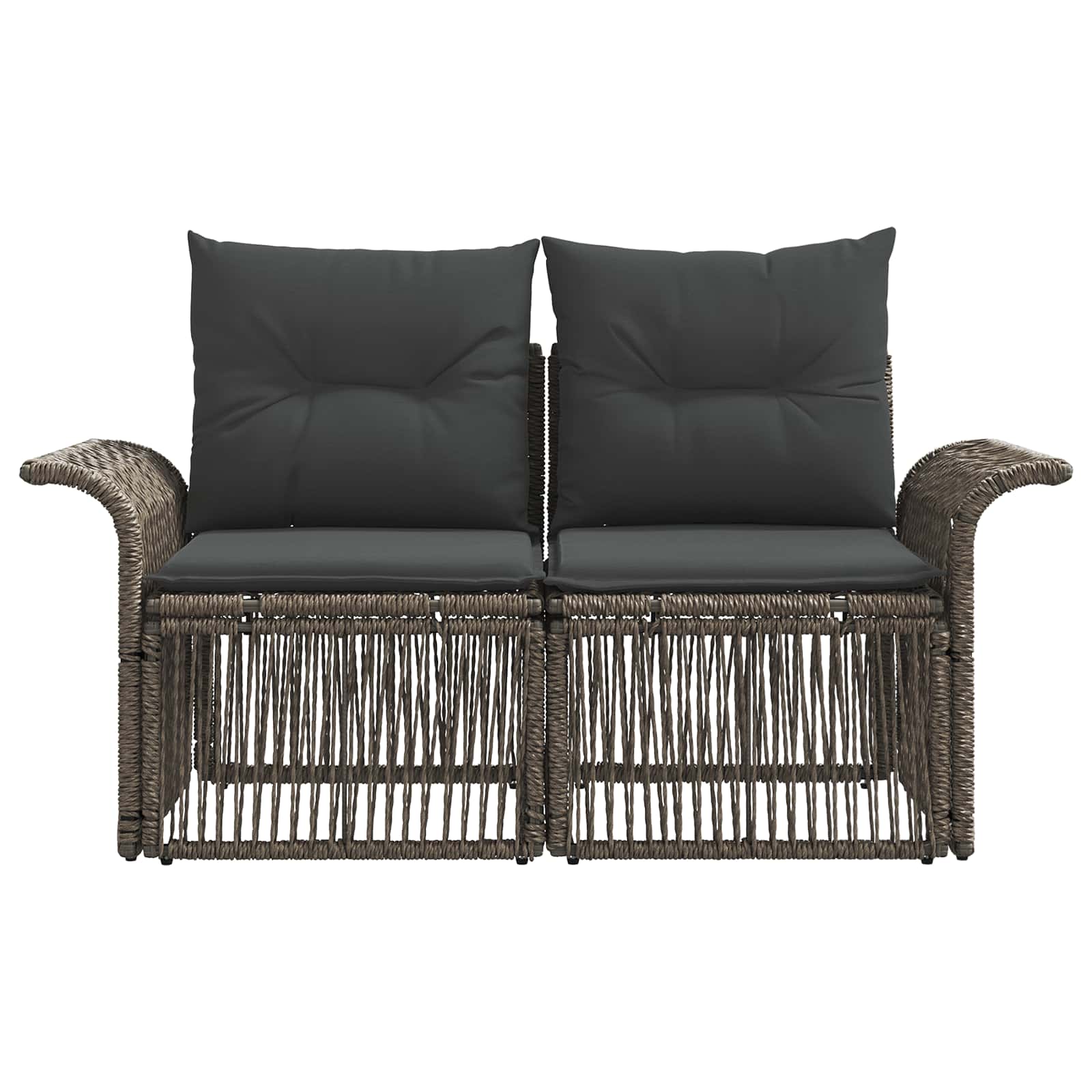Divano da giardino 2-Numero di posti Grigio polyrattan | homemem39