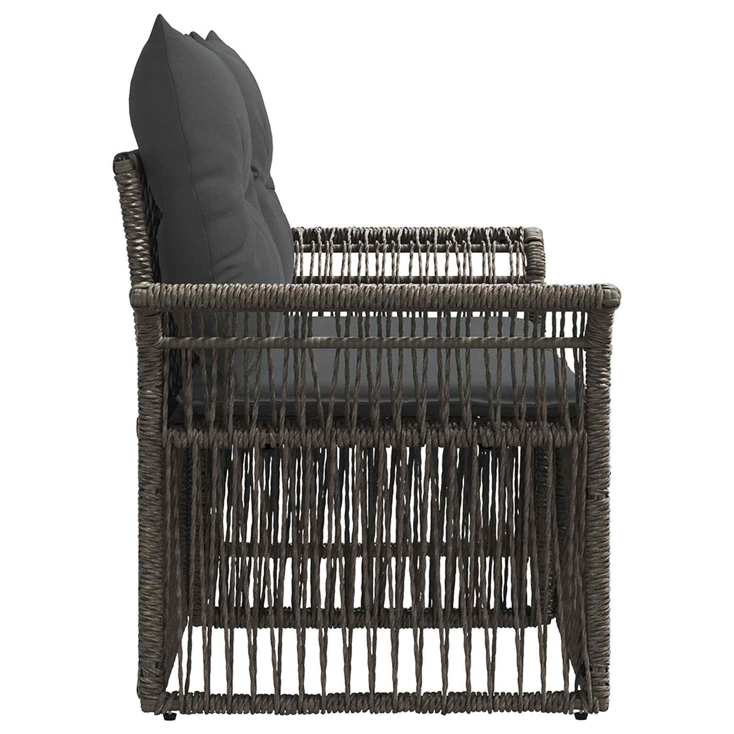 Divano da giardino 2-Numero di posti Grigio polyrattan | homemem39