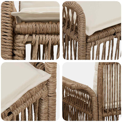 Divano da giardino 2-Numero di posti Beige polyrattan | homemem39