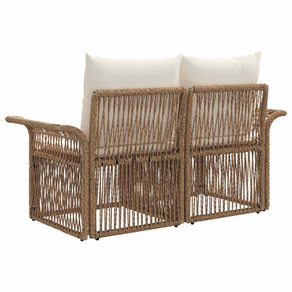Divano da giardino 2-Numero di posti Beige polyrattan | homemem39