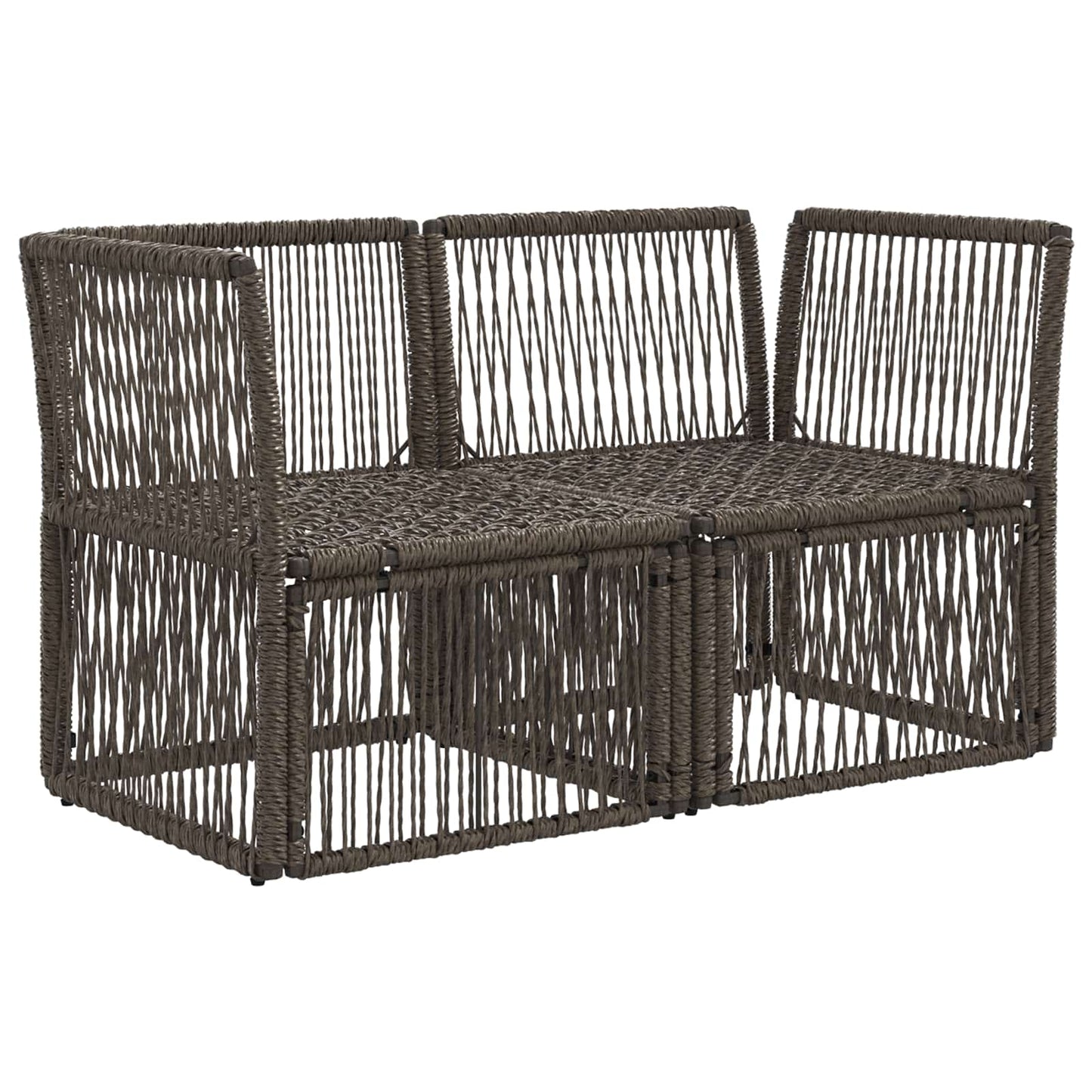 Divano da giardino 2-Numero di posti Grigio polyrattan | homemem39