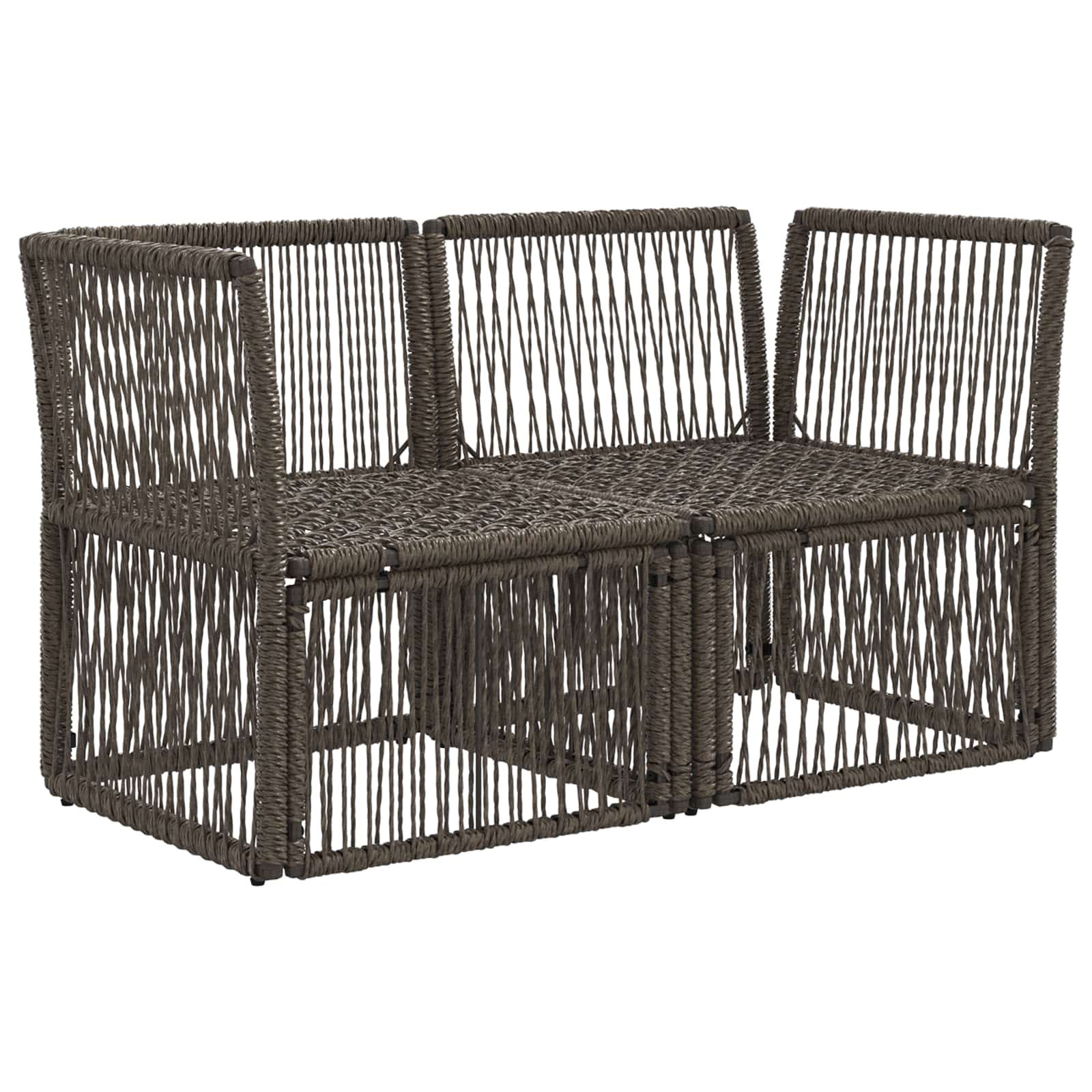 Divano da giardino 2-Numero di posti Grigio polyrattan | homemem39